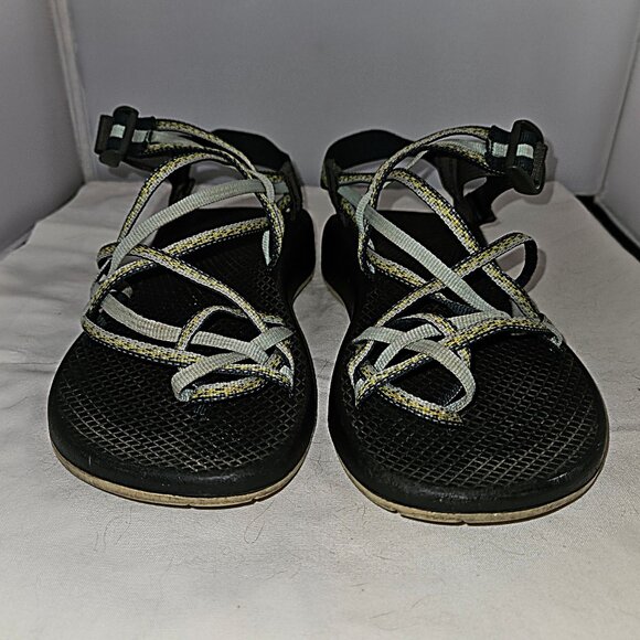 Chacos Vibram Sole Green Grey Triple Strap ~ Size 9 ~ EUC - Picture 2 of 6